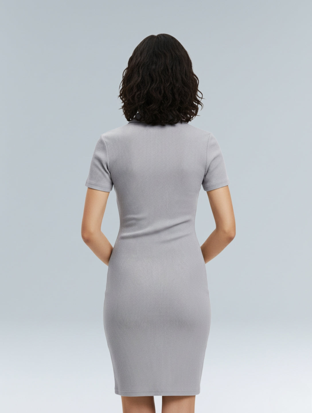 Ribbed Bodycon Mini Dress - HeyShape