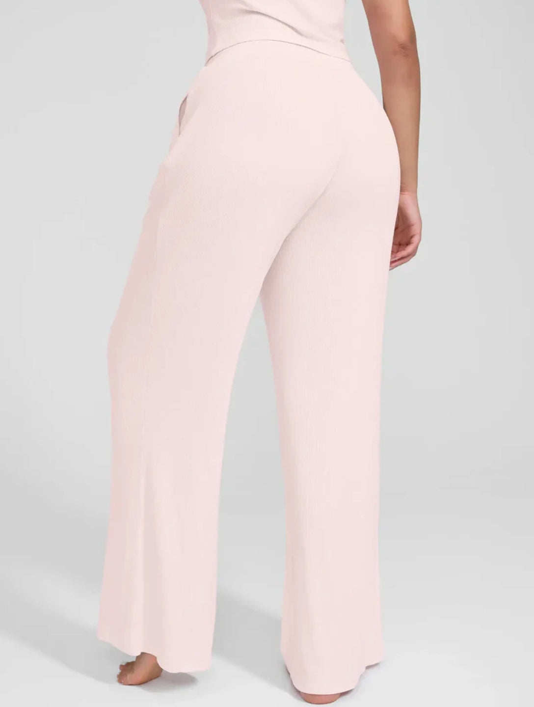 Wide Leg Ribbed Lounge Pants - HeyShape
