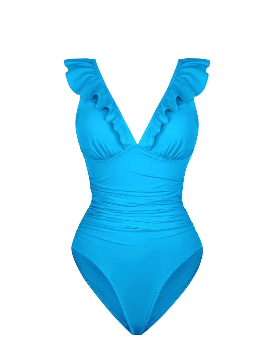 Shapewear Ruffle V-Neck Swimsuit - HeyShape