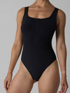 The Smooth Lace Henley Bodysuit
