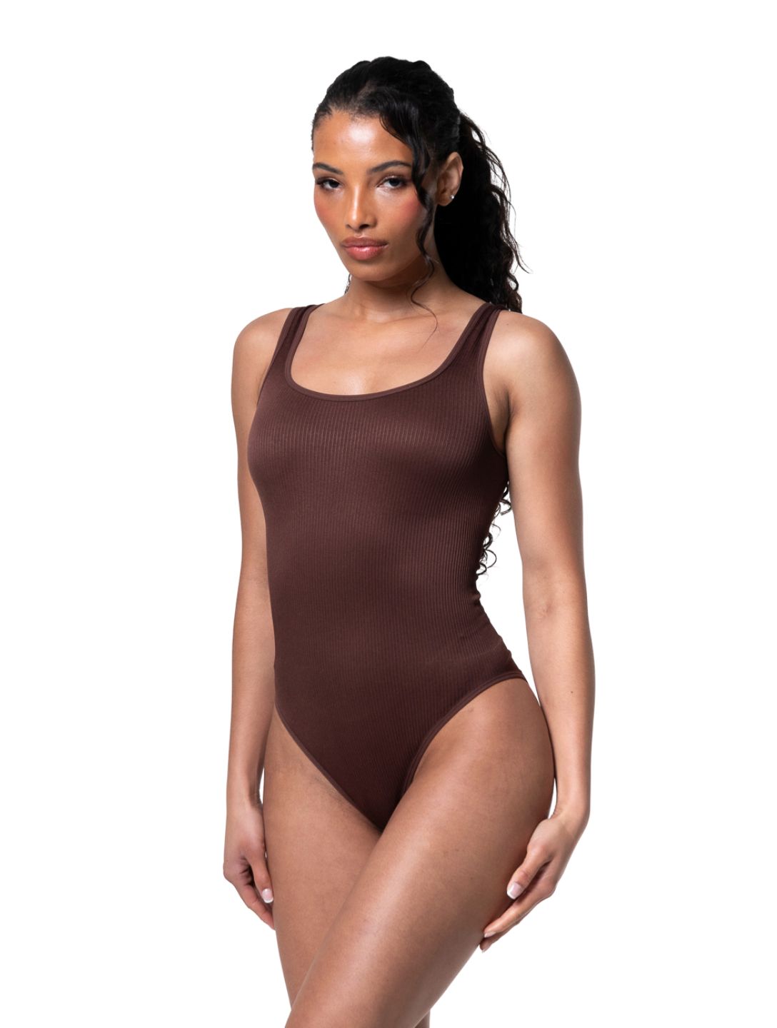 Ribbed Snatched Shapewear Bodysuit - HeyShape