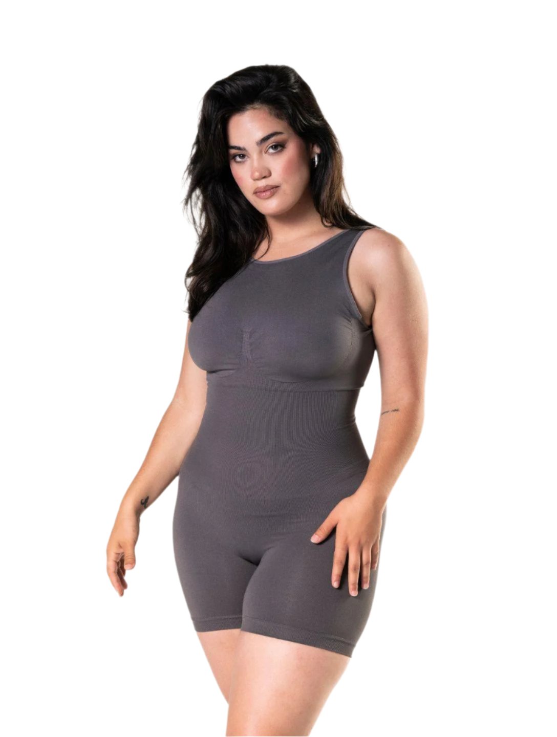 Round Neck Low Back Bodysuit - HeyShape