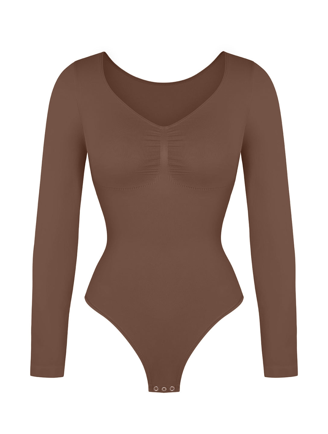 Long Sleeve Ruched Bodysuit - HeyShape