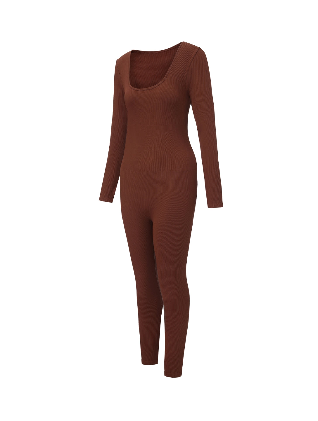 Ribbed Square Neck Jumpsuit - HeyShape