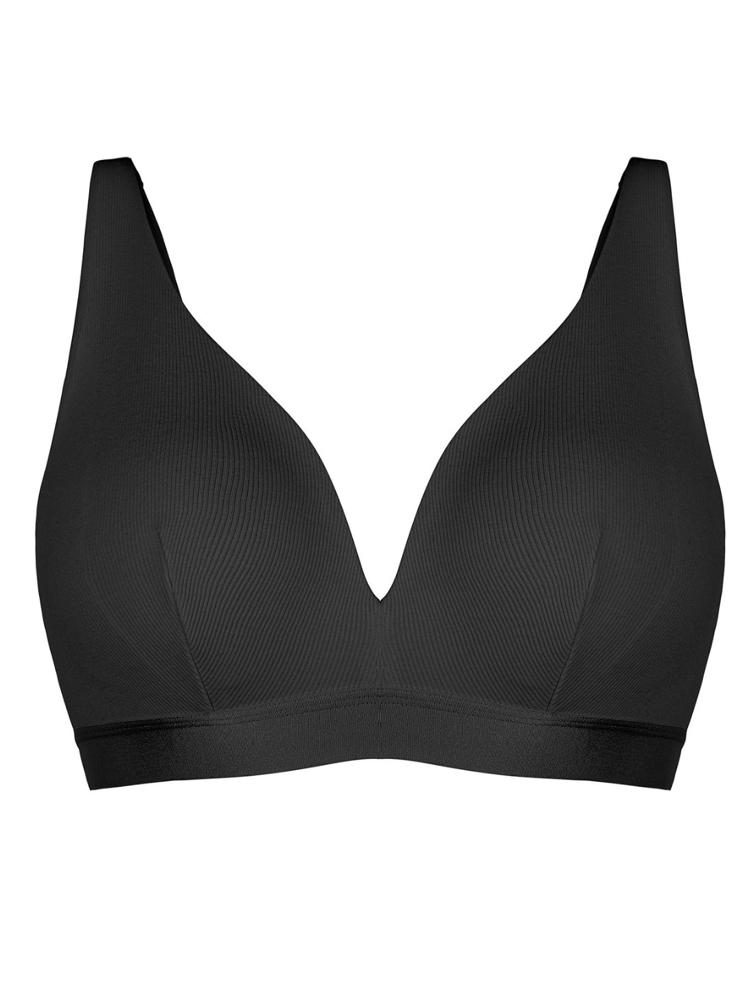 Deep V-Neck Ribbed Bralette - HeyShape