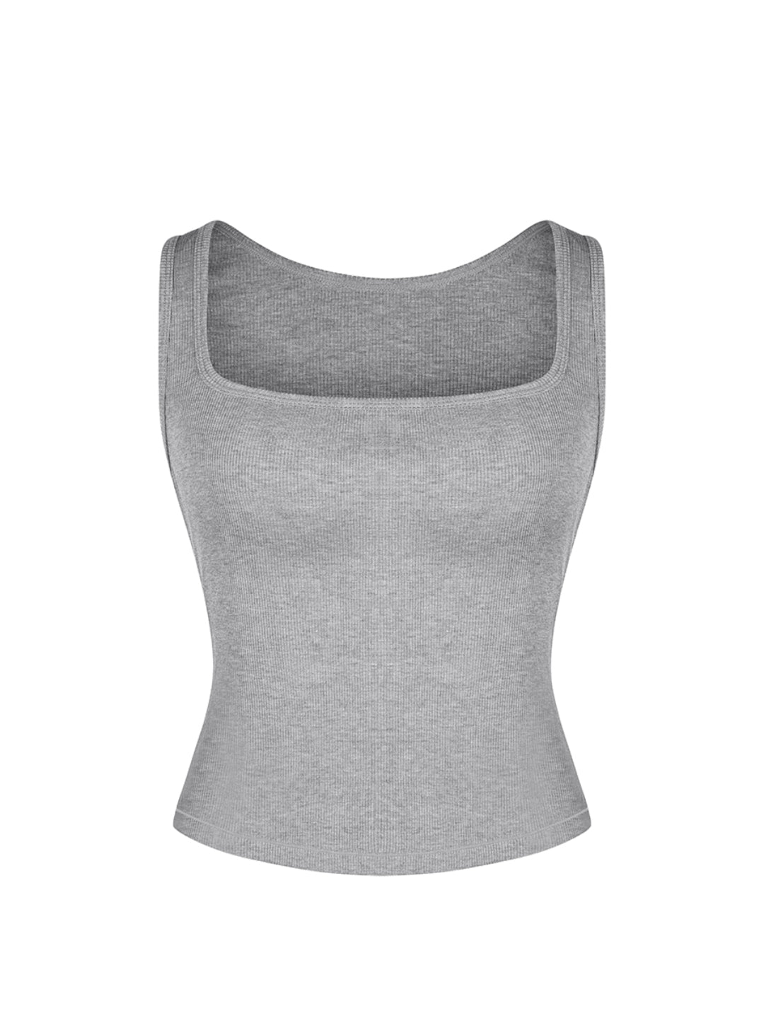 Square Neck Ribbed Tank - HeyShape