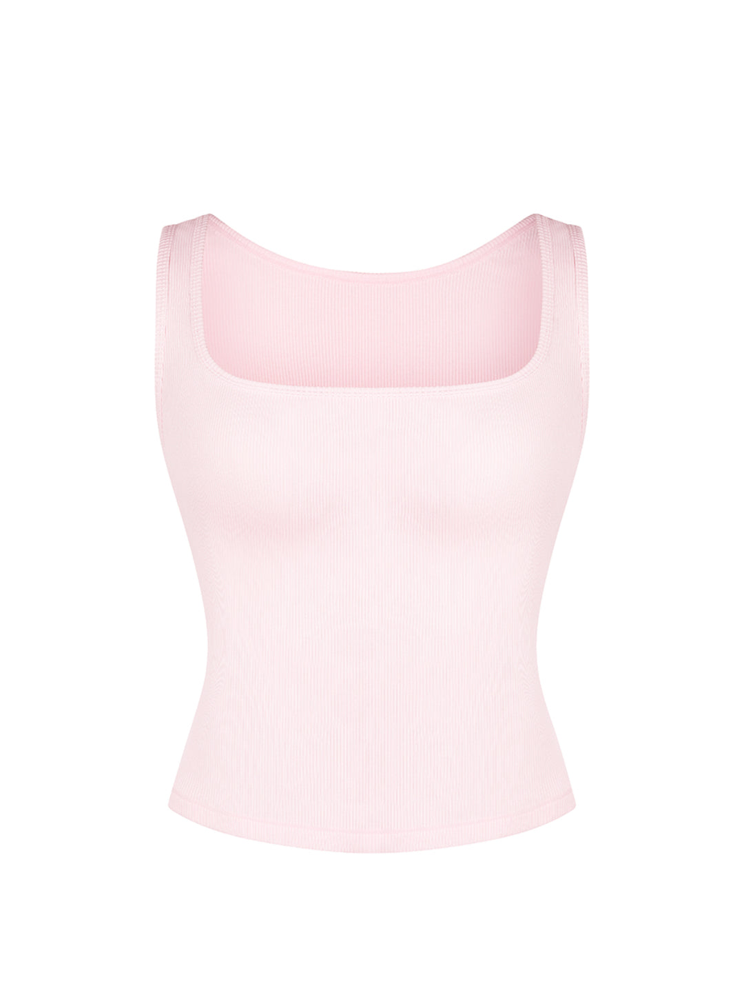 Square Neck Ribbed Tank - HeyShape