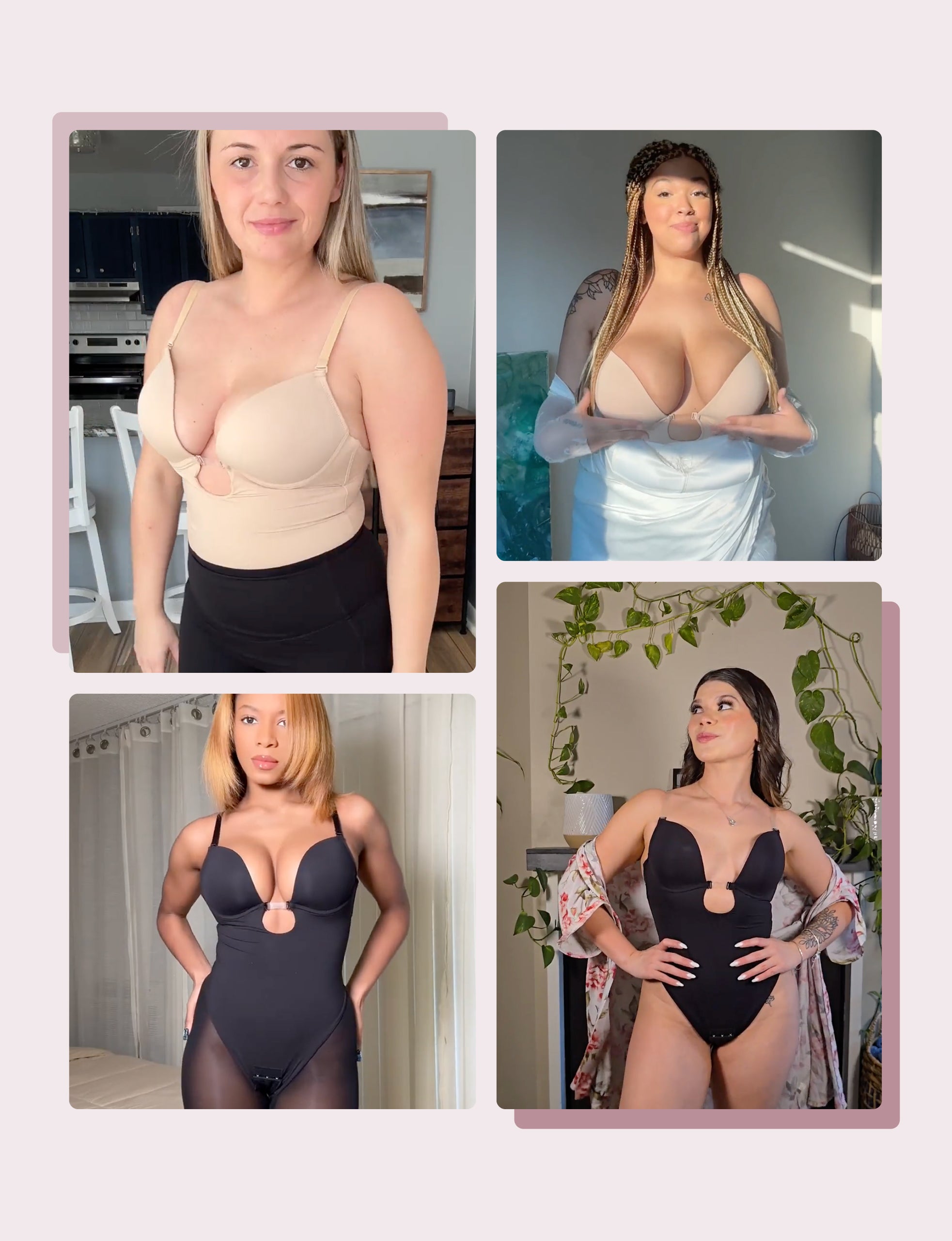 Plunge Shapewear Thong Bodysuit - HeyShape