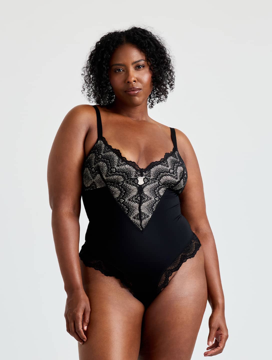 Half Laced Bodysuit - HeyShape