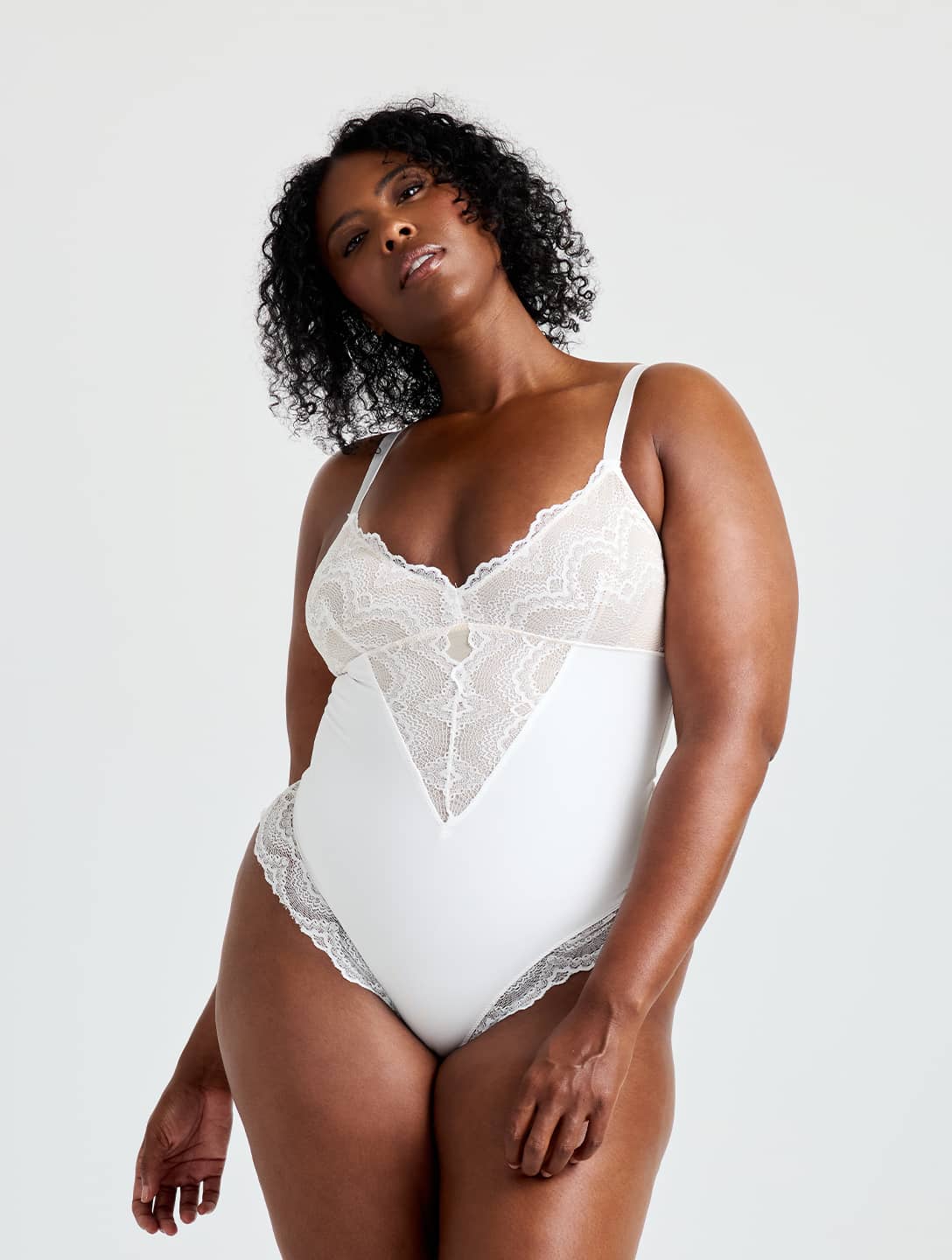 Half Laced Bodysuit - HeyShape