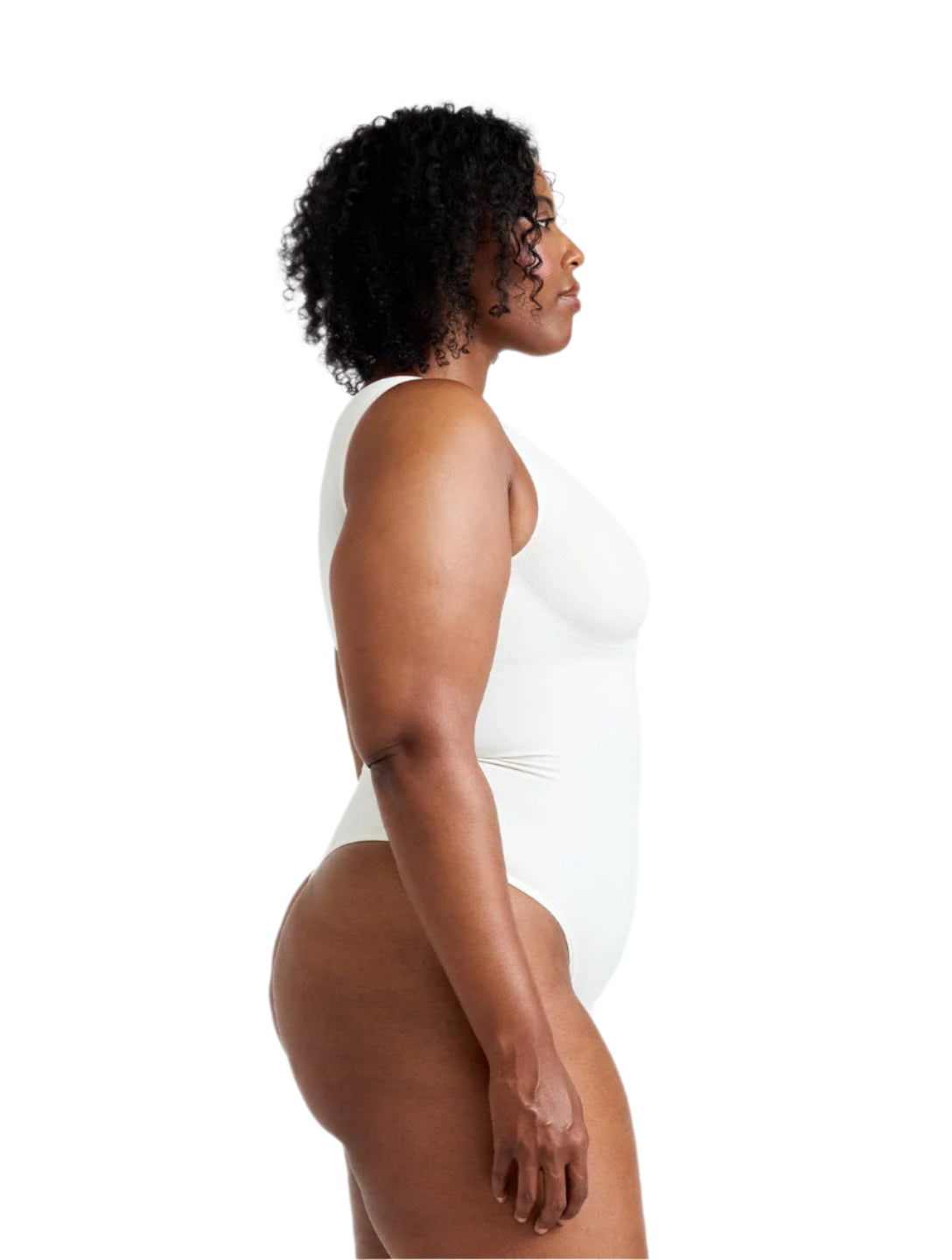 Round Neck Thong Bodysuit - HeyShape