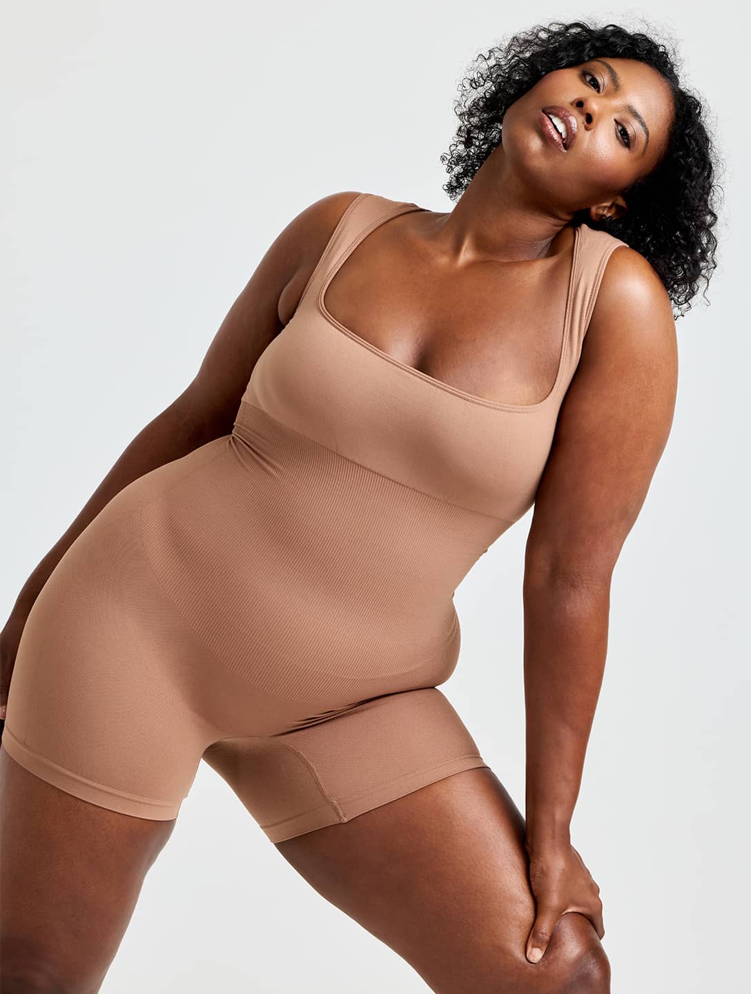 Square Neck Shapewear Jumpsuit - HeyShape