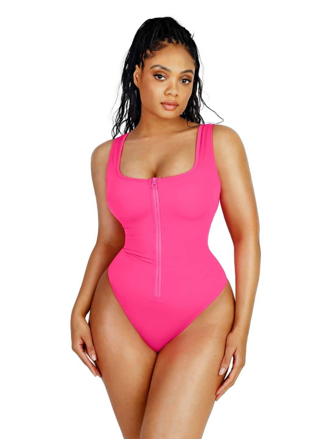 Sculpting Zip Up Swimsuit - HeyShape