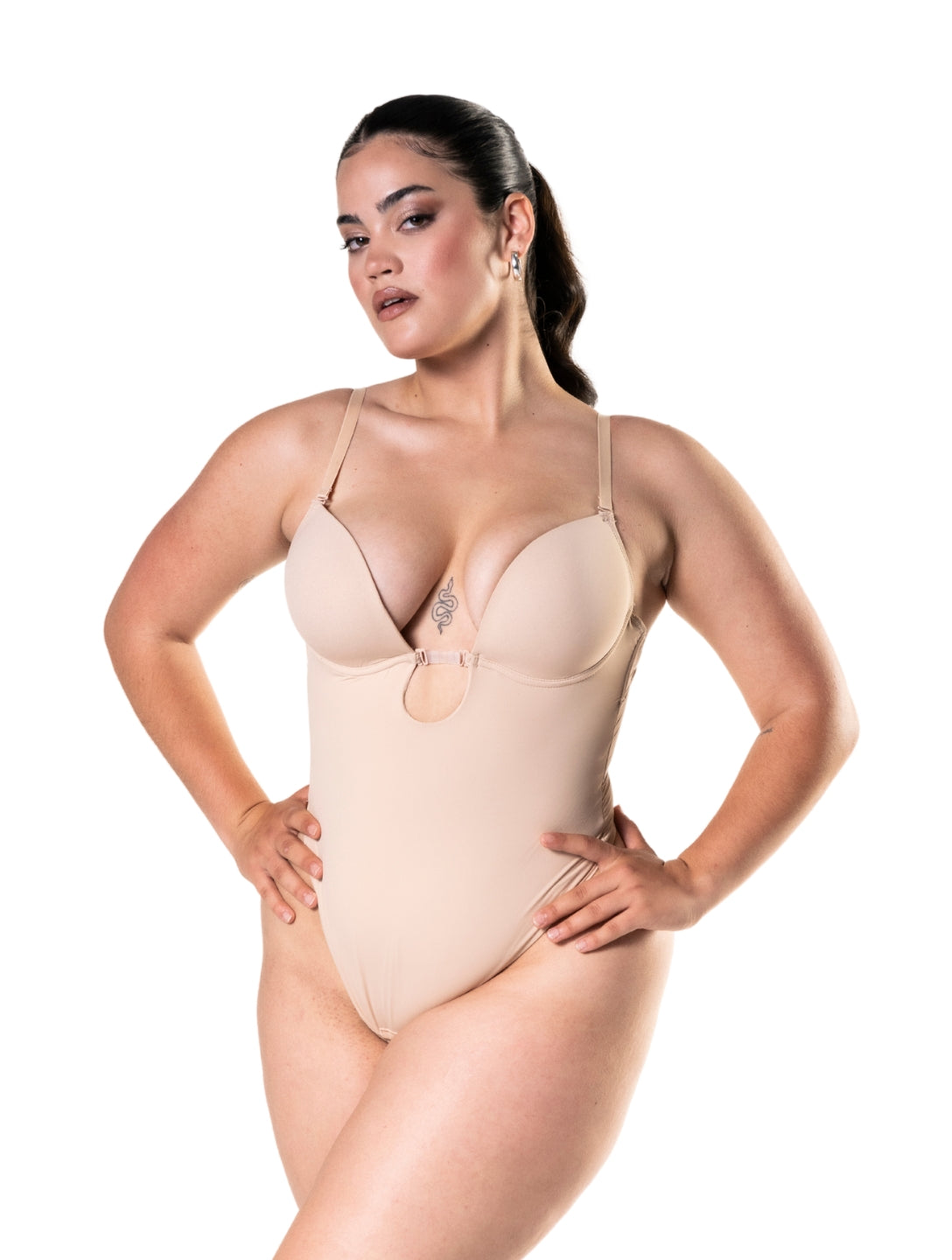 Plunge Shapewear Thong Bodysuit - HeyShape